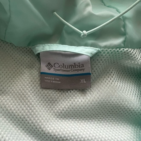 Columbia Woman’s Omni Tech Windbreaker Arctic Blue Colorblock Jacket - Picture 6 of 7